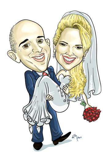 caricatura_noivos_flavio