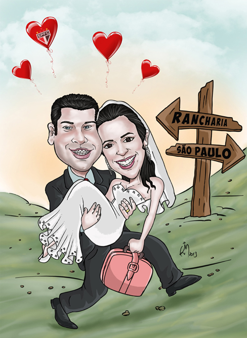 caricatura_noivos_viagem